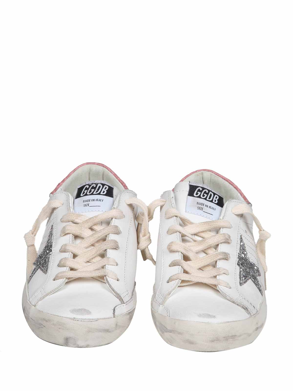 Shop Golden Goose Super Star Leather Sneakers In White