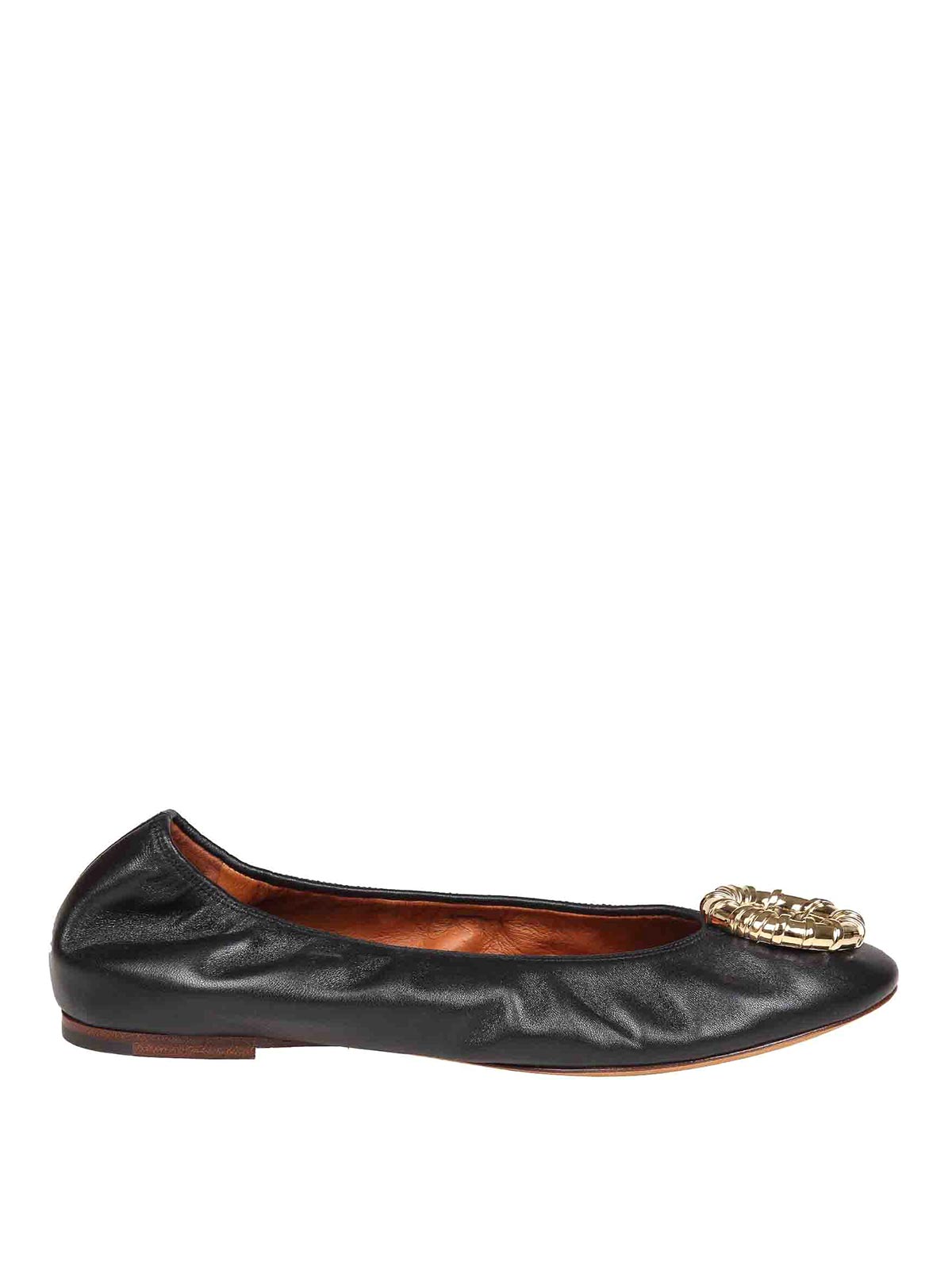 Shop Lanvin Nappa Flat Shoes In Black