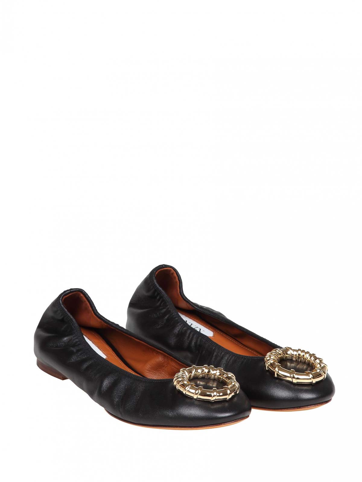 Shop Lanvin Nappa Flat Shoes In Black