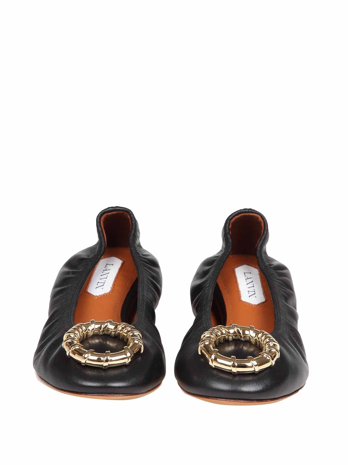 Shop Lanvin Nappa Flat Shoes In Black