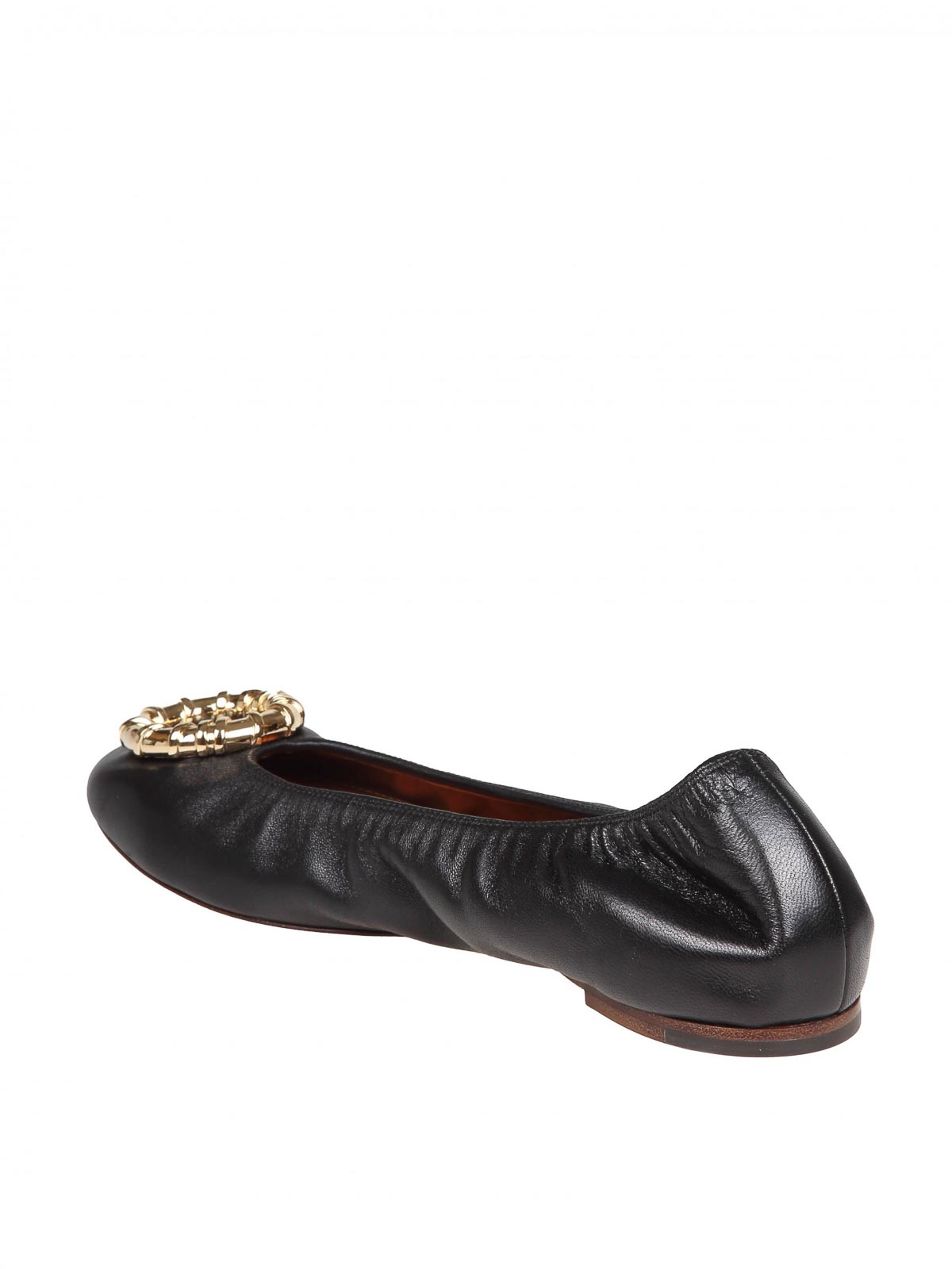 Shop Lanvin Nappa Flat Shoes In Black