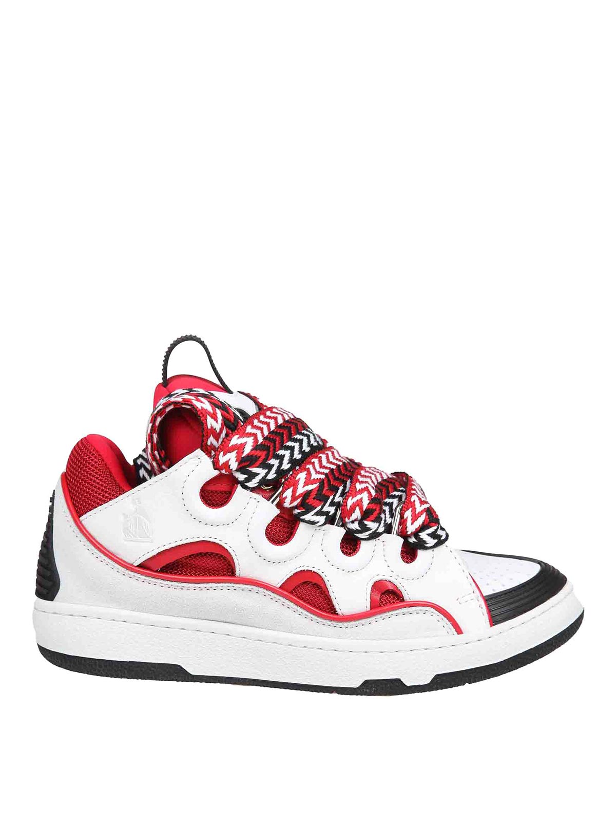 Shop Lanvin Curb Sneaker In Leather And Suede In Red