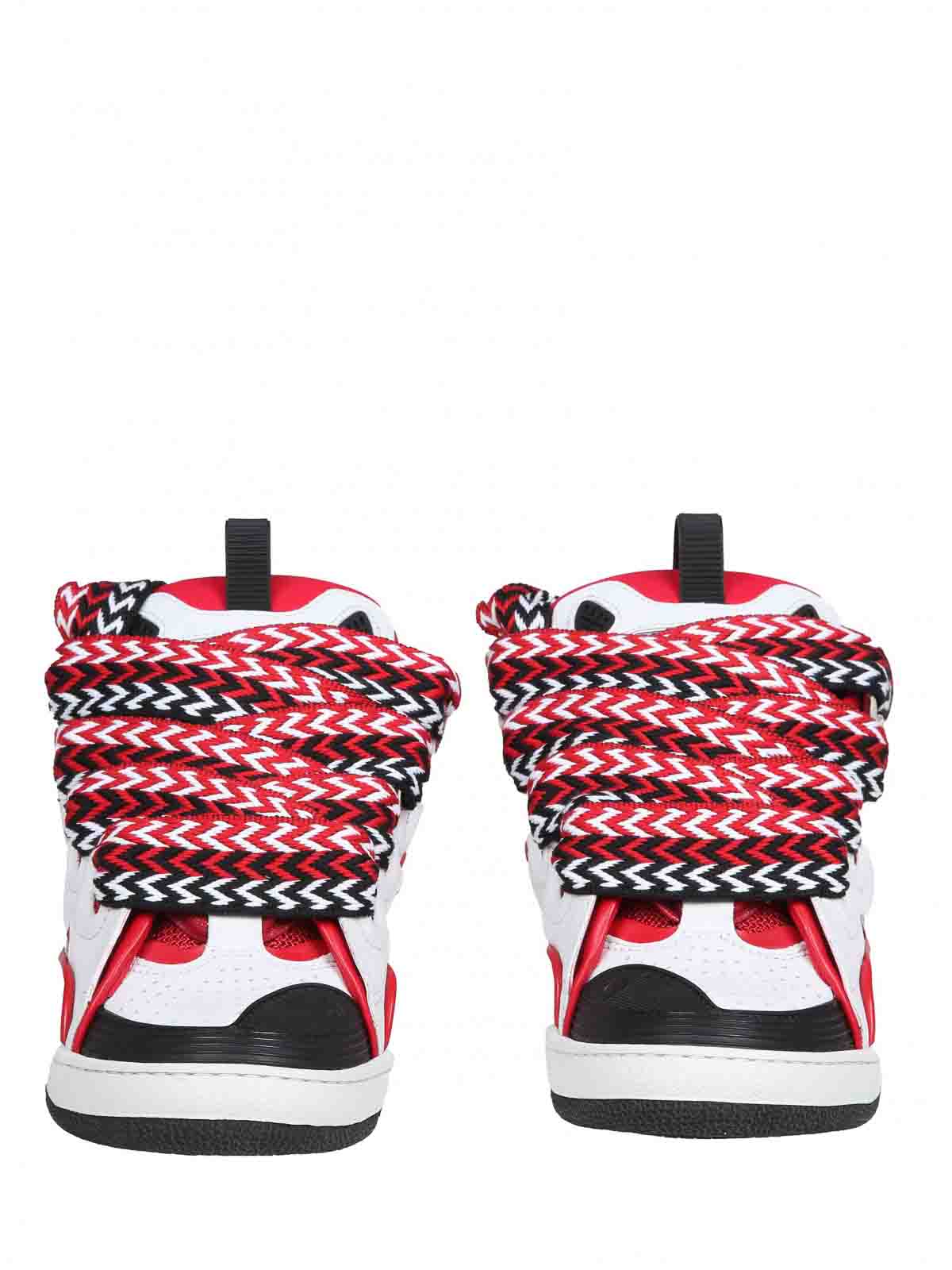 Shop Lanvin Curb Sneaker In Leather And Suede In Red