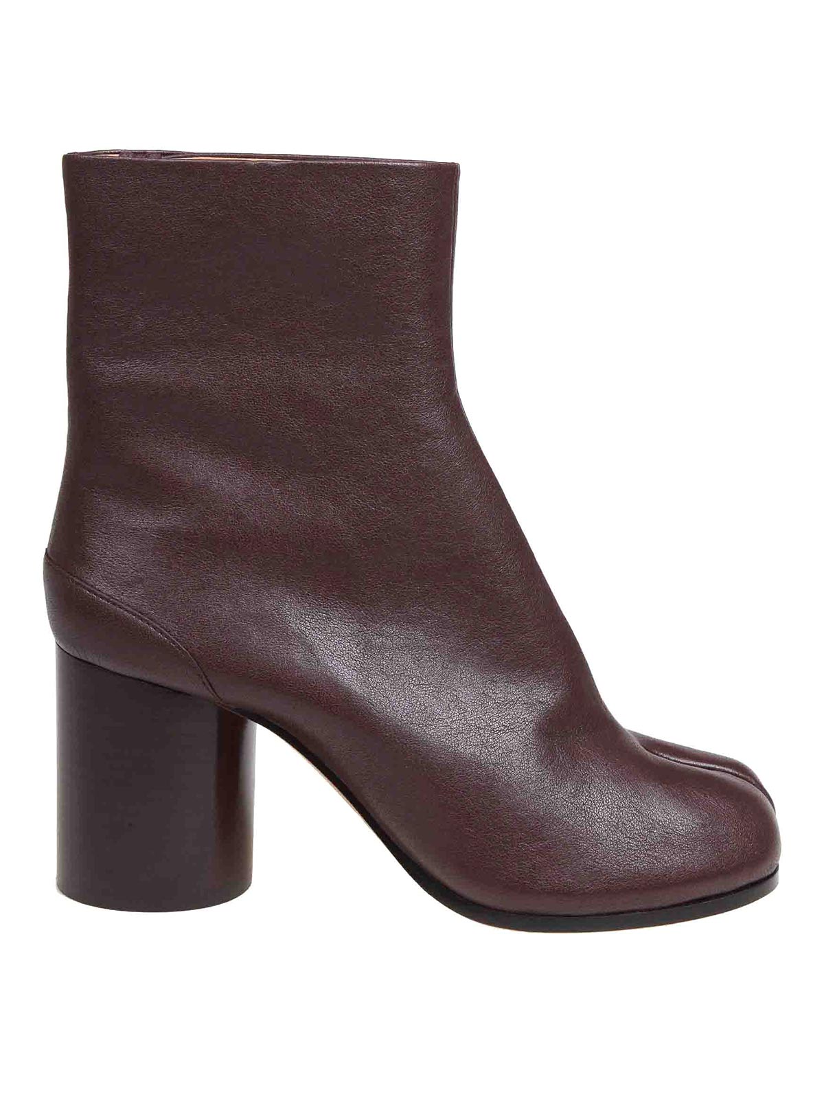 Shop Maison Margiela Tabi Ankle Boots In Soft Nappa In Brown