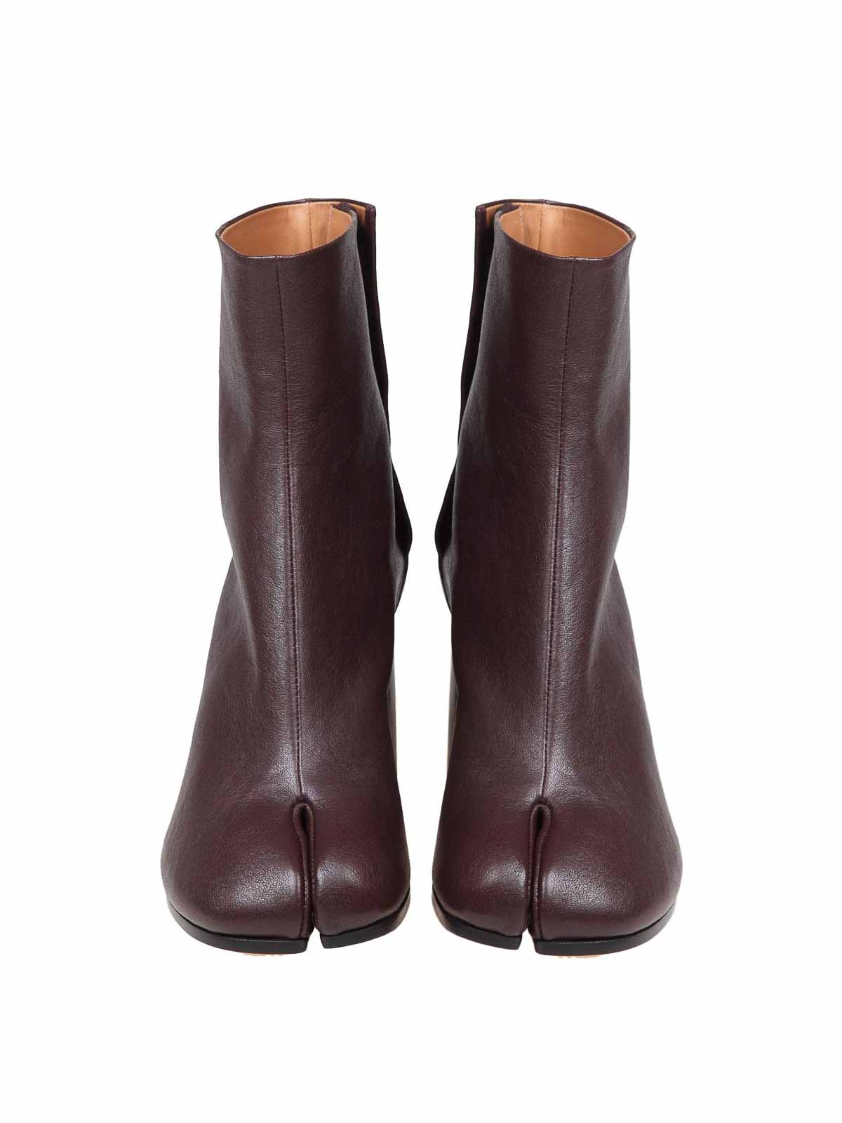 Shop Maison Margiela Tabi Ankle Boots In Soft Nappa In Brown