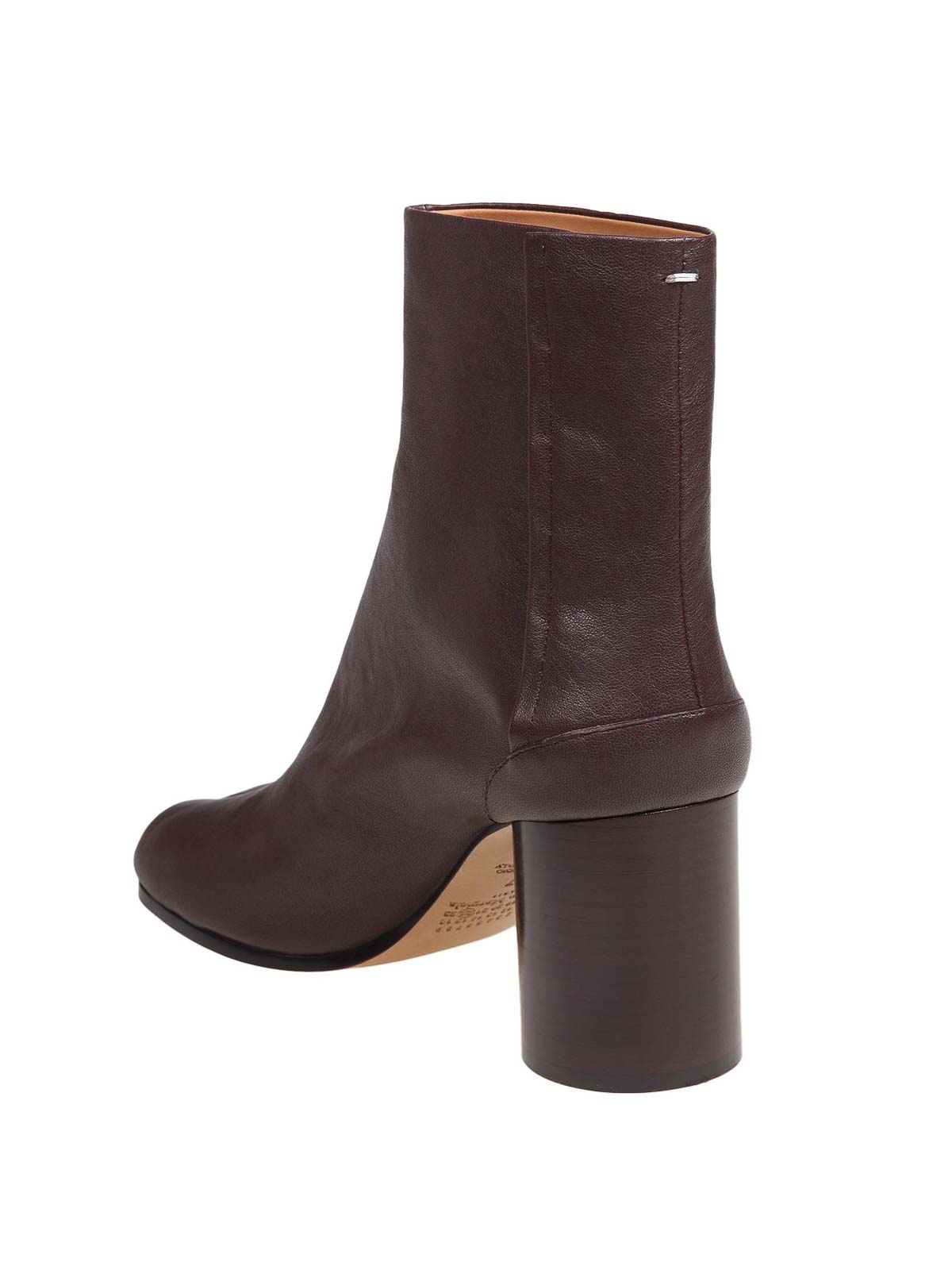 Shop Maison Margiela Tabi Ankle Boots In Soft Nappa In Brown