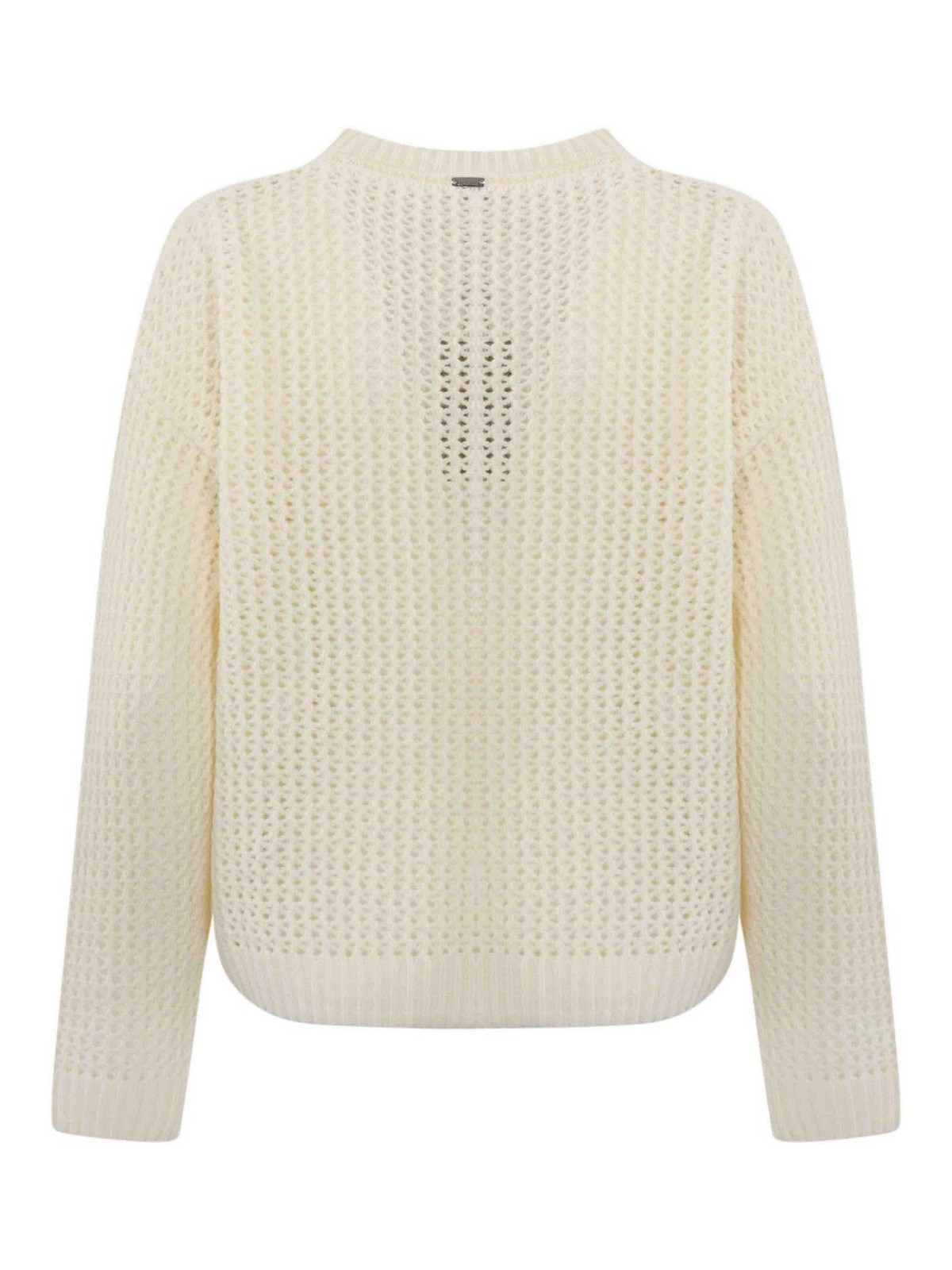 Shop Herno Wool Sweater In White