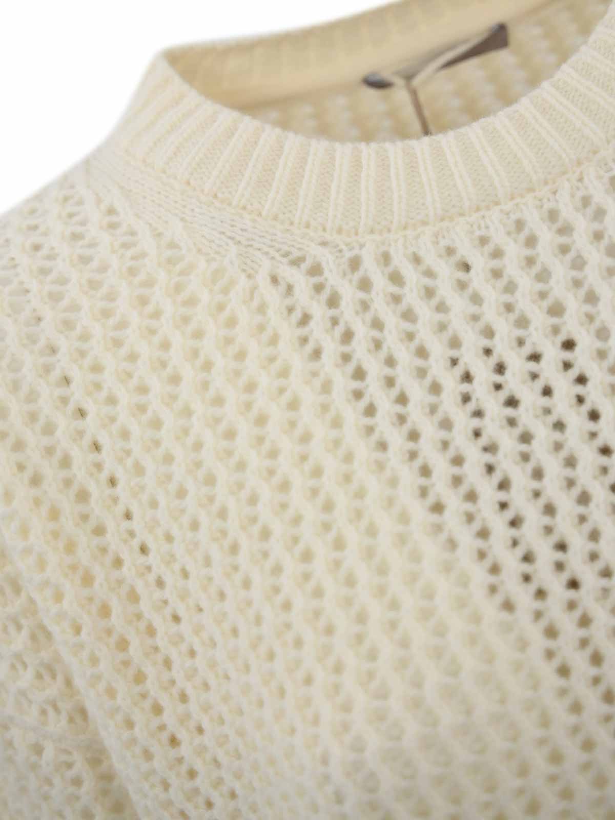 Shop Herno Wool Sweater In White