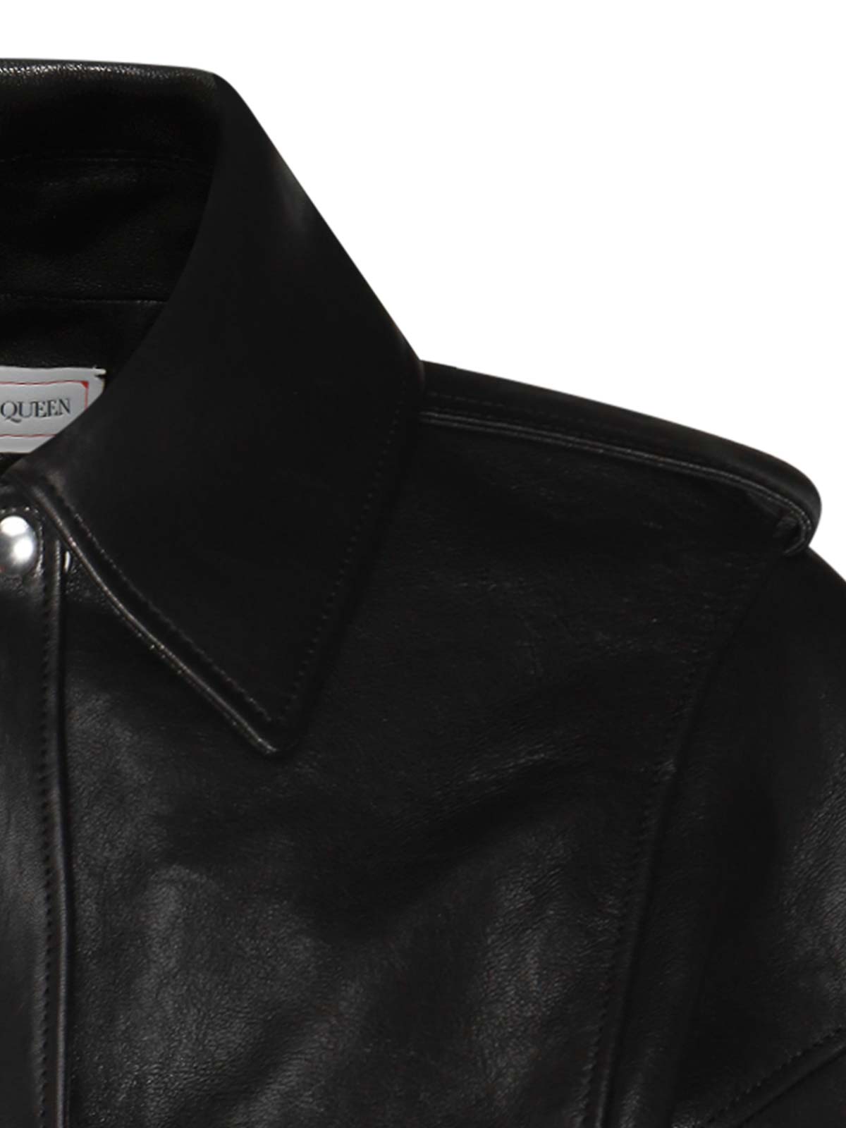 Shop Alexander Mcqueen Black Leather Jacket