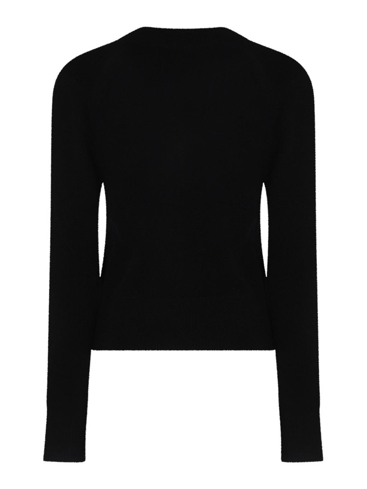 Shop Maison Kitsuné Black Wool Crewneck