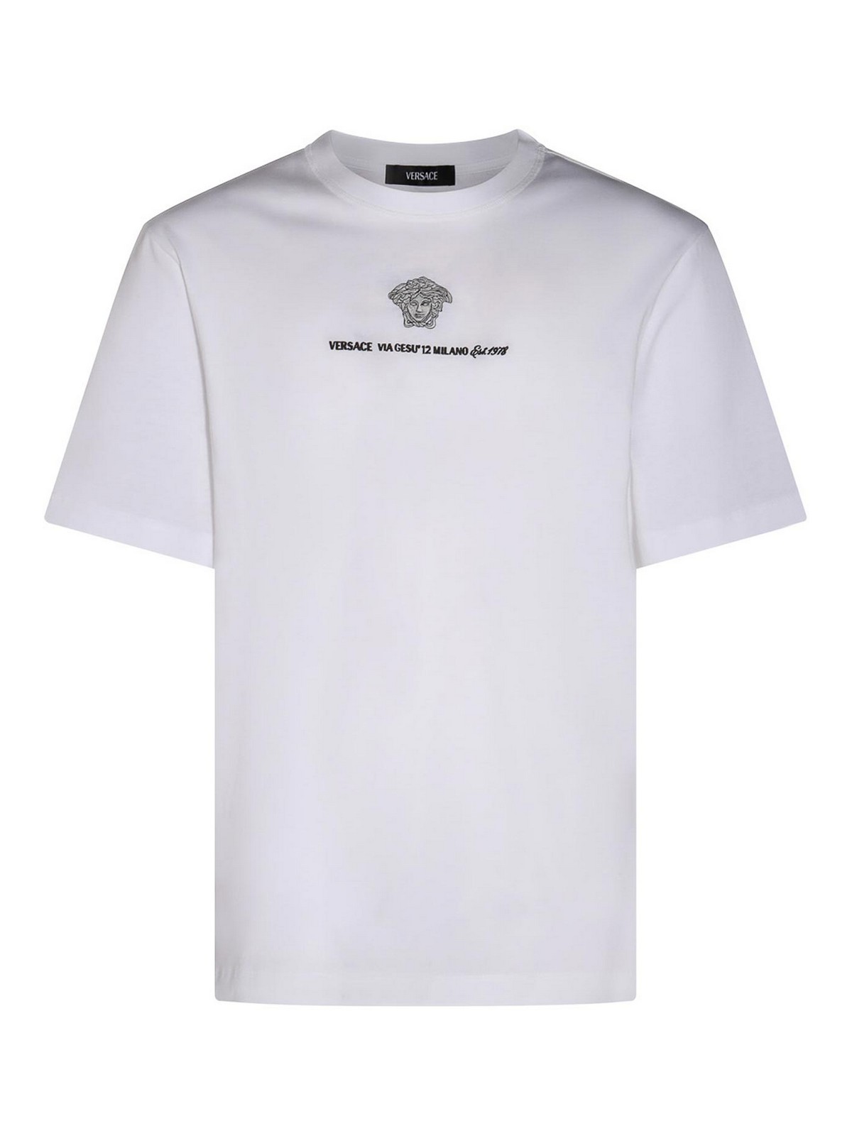 Shop Versace White Cotton T-shirt