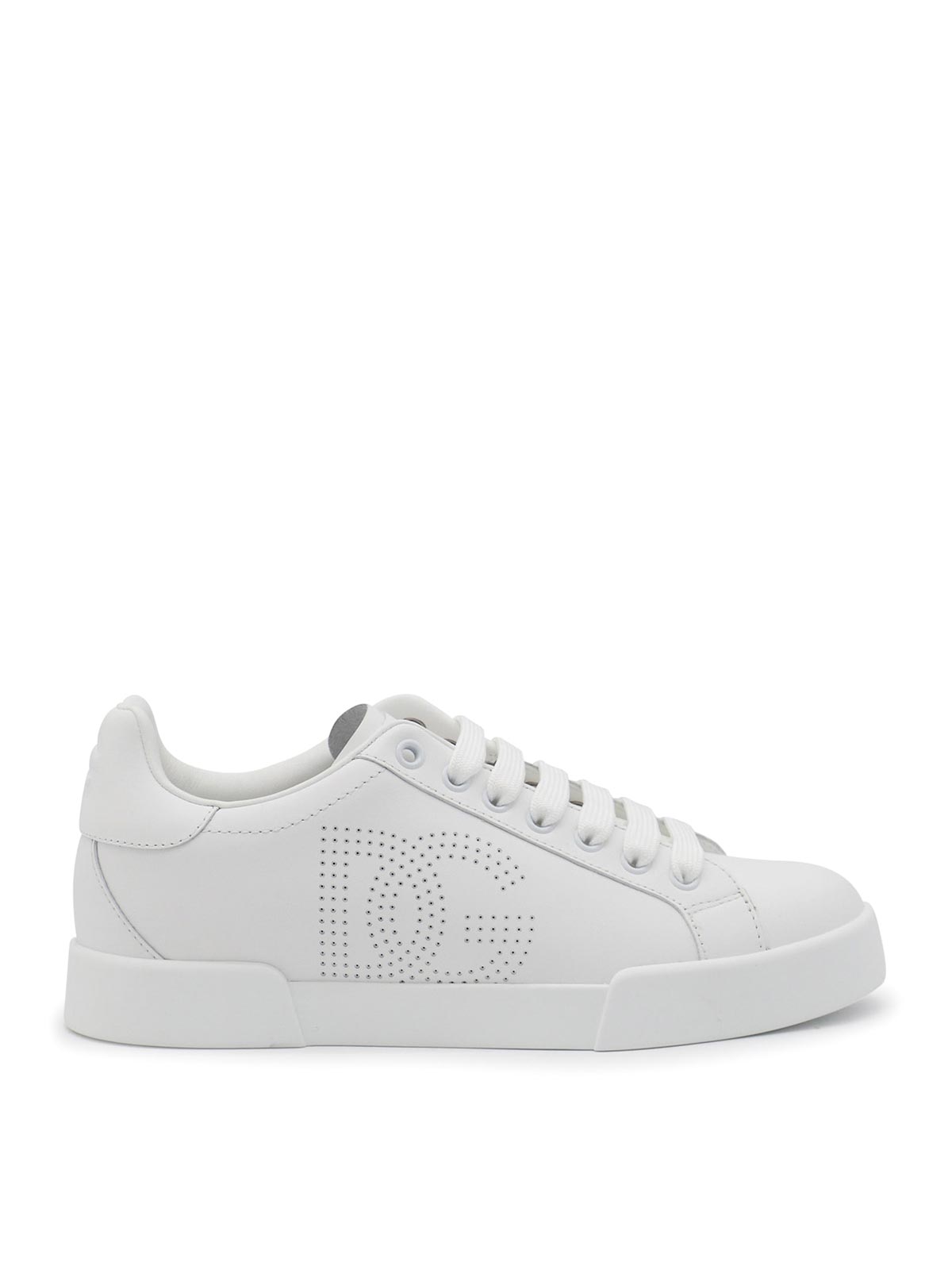 Shop Dolce & Gabbana White Leather Sneakers