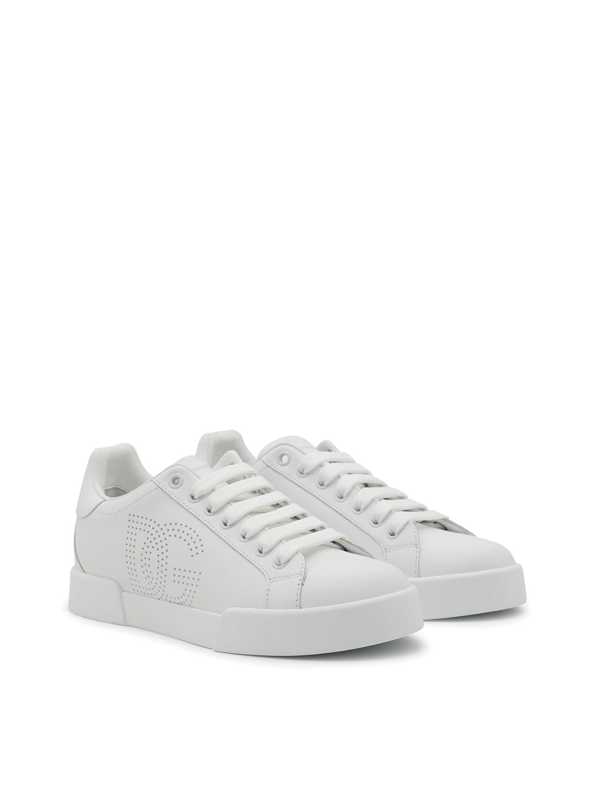 Shop Dolce & Gabbana White Leather Sneakers