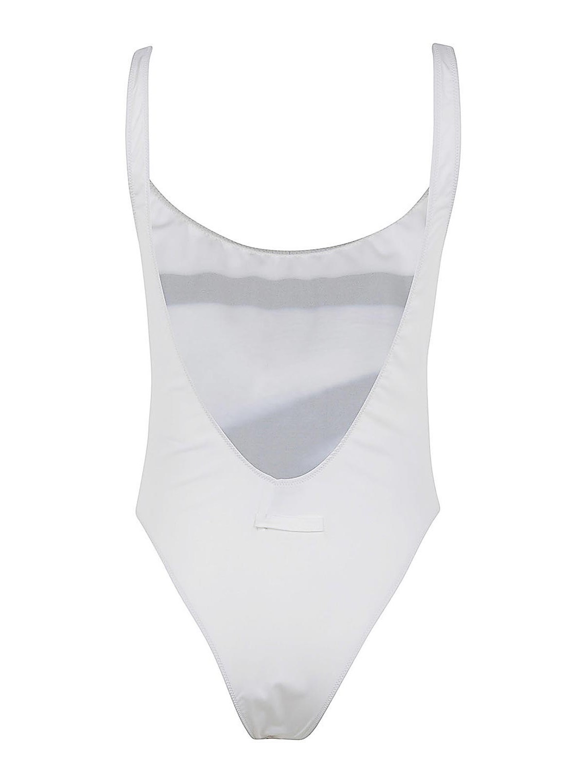 Shop Jean Paul Gaultier Jersey Swimsuit Printed Eyes In White