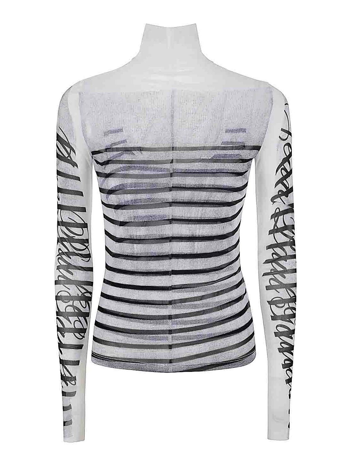 Shop Jean Paul Gaultier Spandex And Mesh Longsleeve Top In White