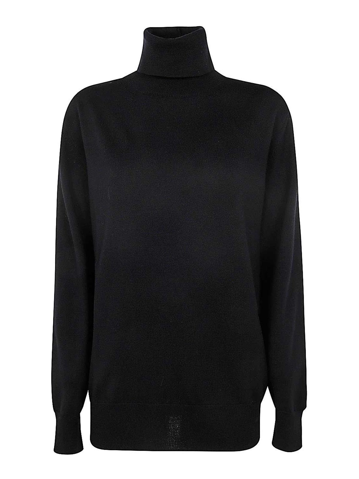 Shop Jil Sander Superfine Merino Midweight High Neck Jumper In Black