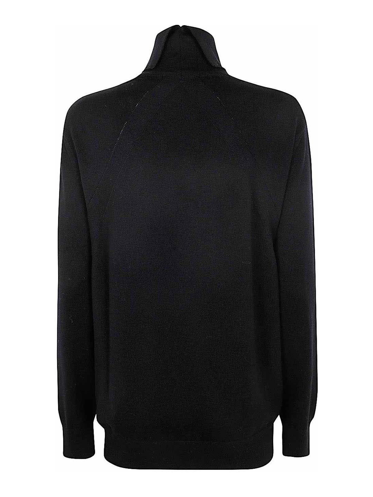 Shop Jil Sander Superfine Merino Midweight High Neck Jumper In Black