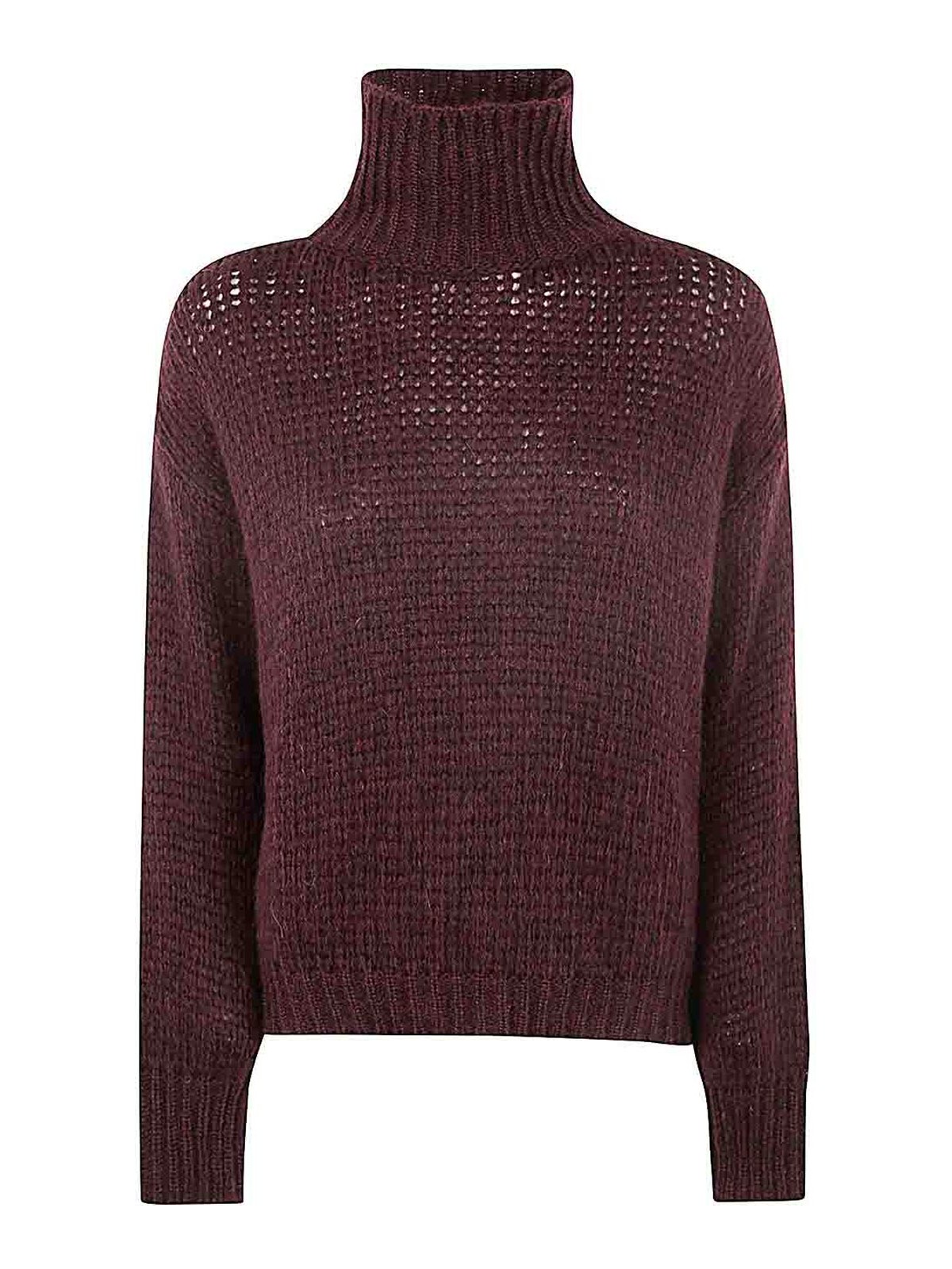 Shop Nuur Long Sleeves Turtle Neck Sweater In Red