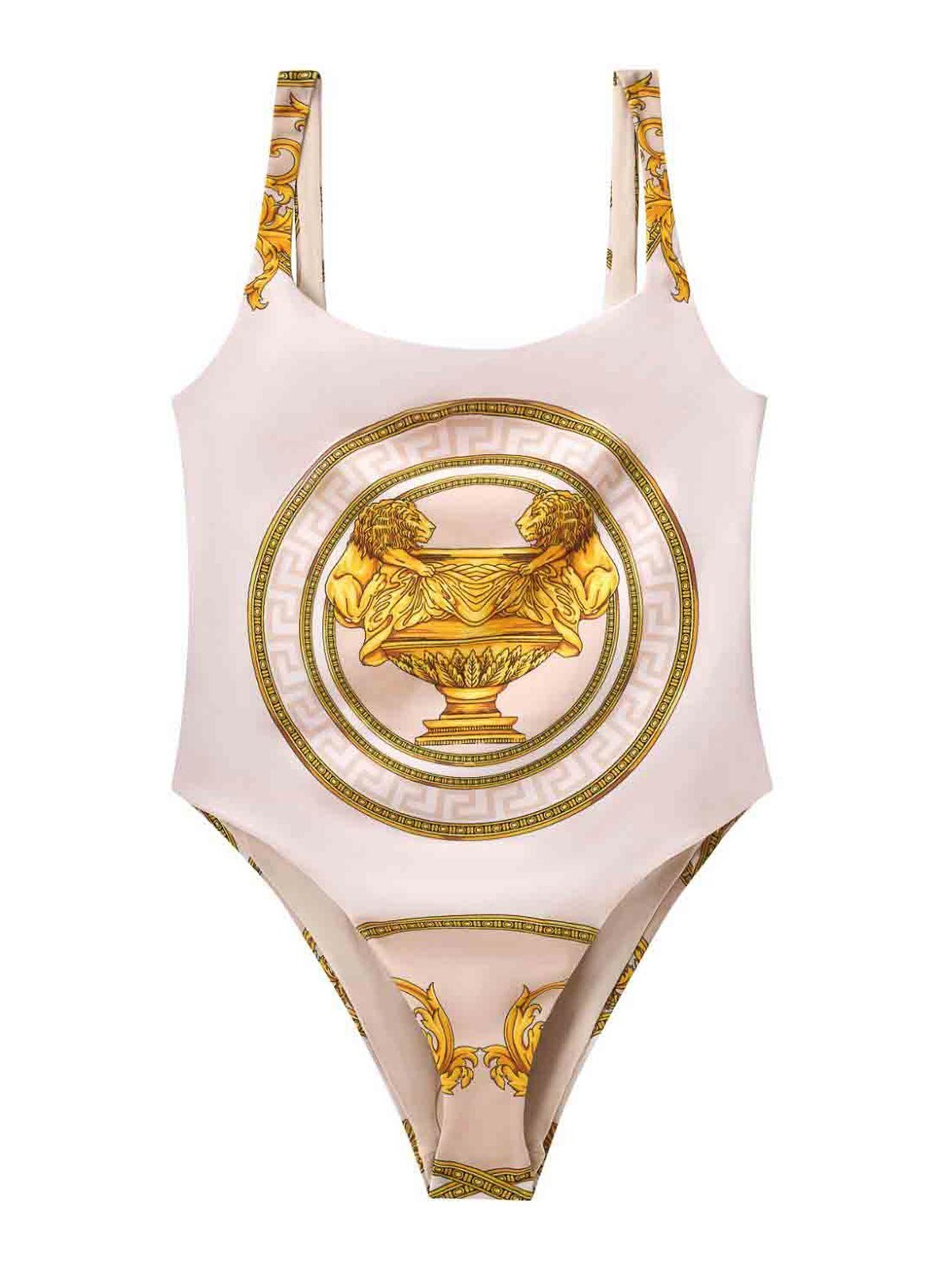 Shop Versace Swim One-piece Heritage Print In Pink