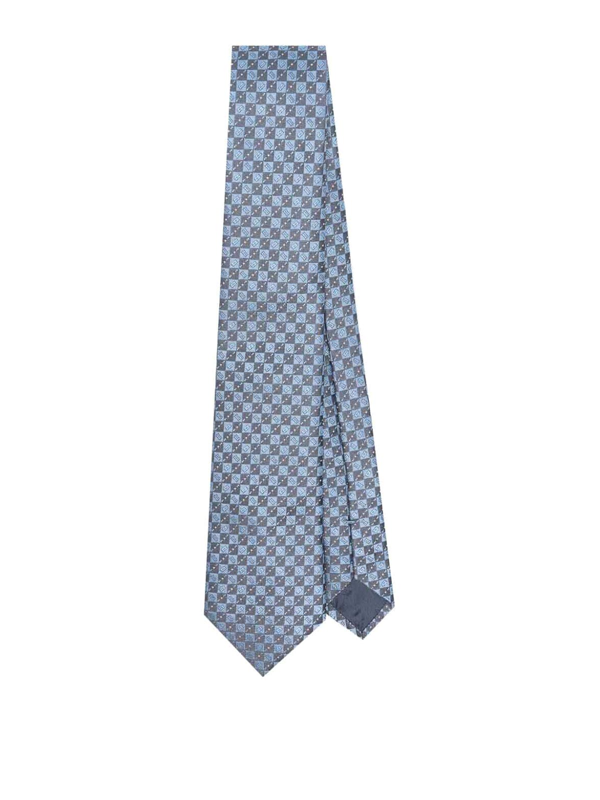 Shop Emporio Armani Woven Jacquard Tie In Grey