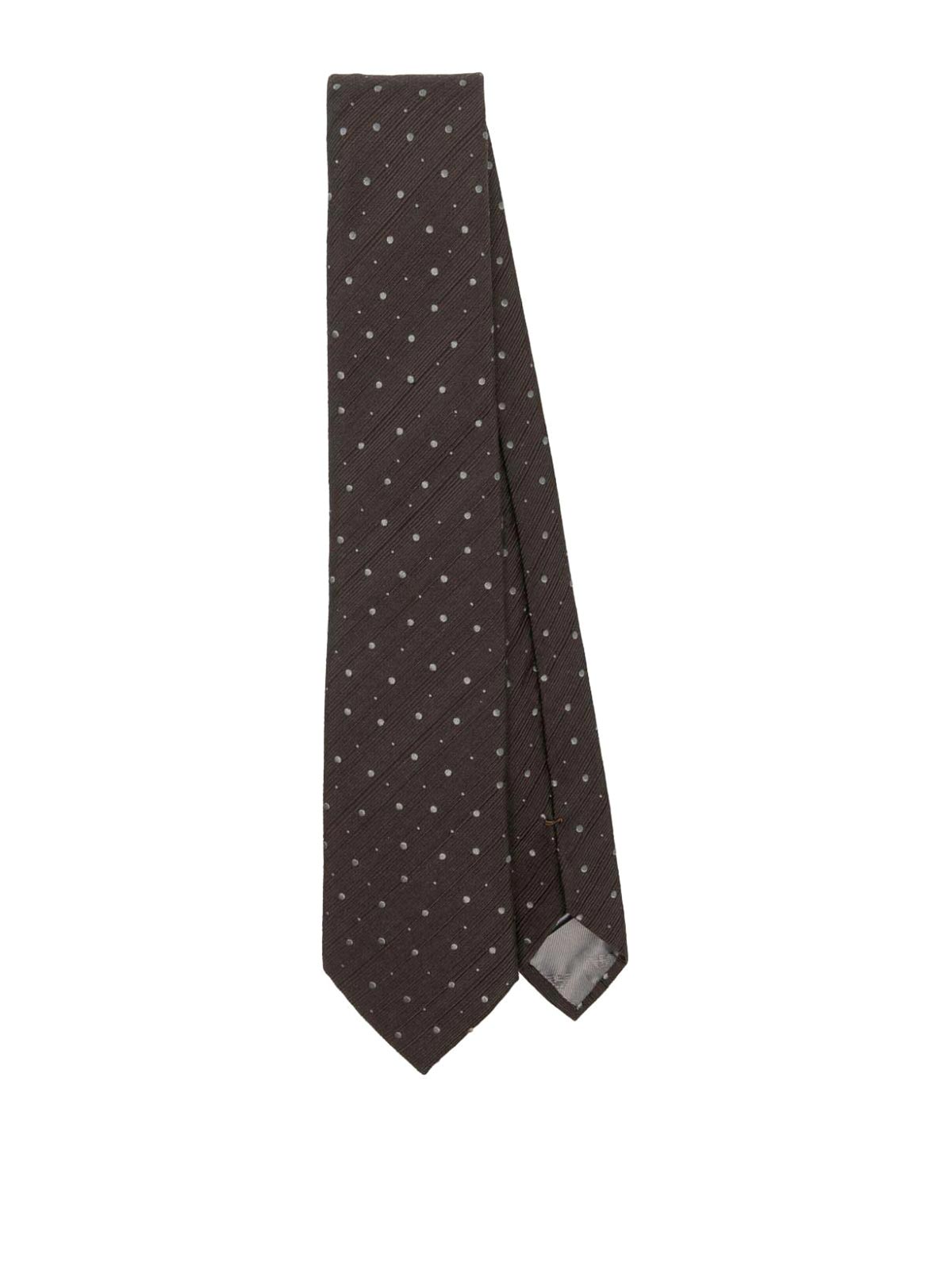 Shop Emporio Armani Woven Jacquard Tie In Grey