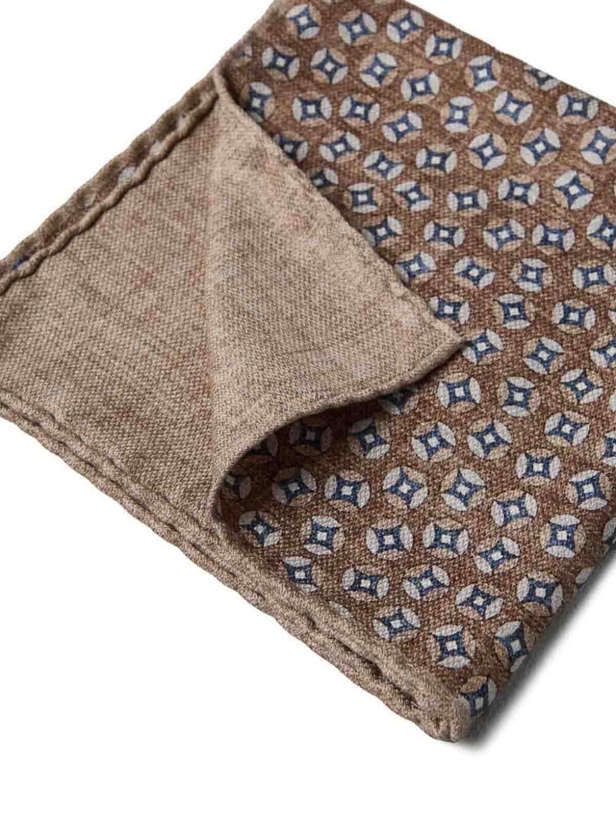 Shop Brunello Cucinelli Silk Pocket Scarf In Nude & Neutrals