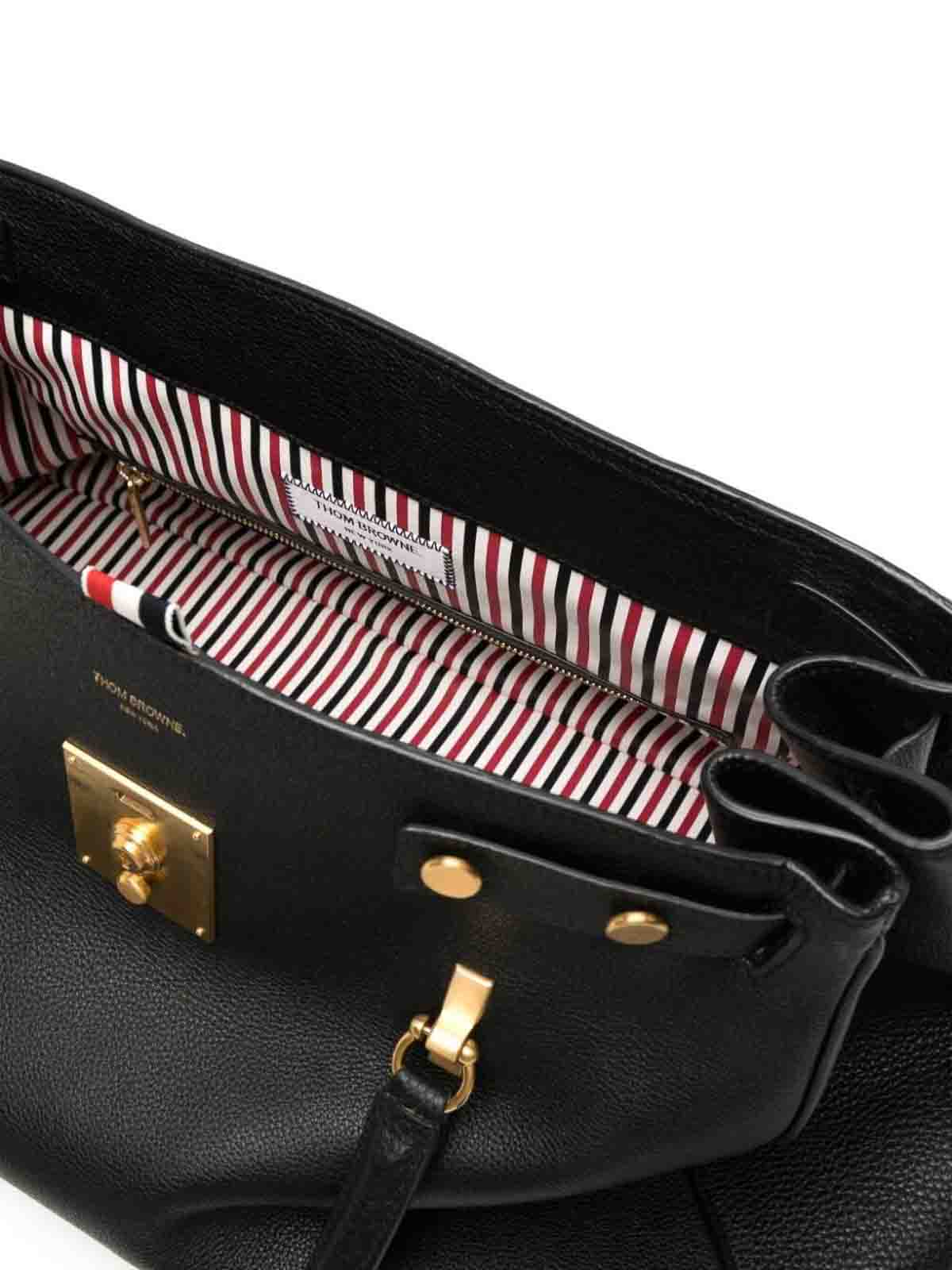 Shop Thom Browne Soft Mr Thom Luggage Bag In Black