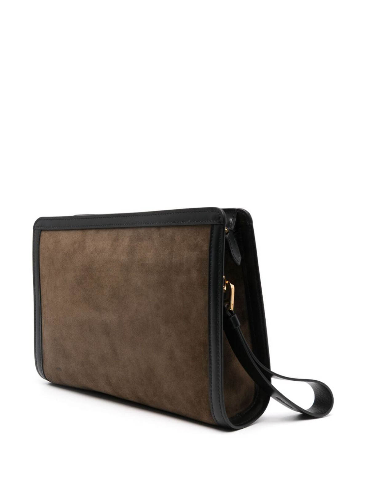 Shop Tom Ford Leather Medium Clutch In Green