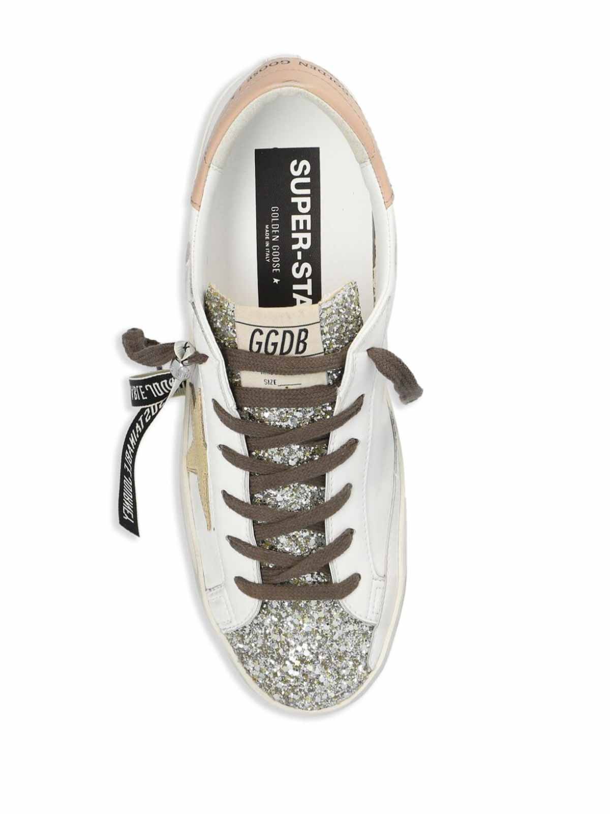 Shop Golden Goose Super Star Leather Sneakers In White