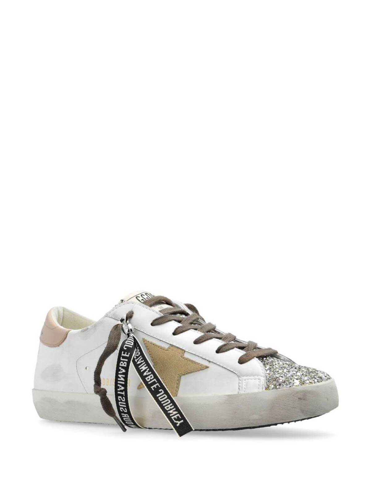 Shop Golden Goose Super Star Leather Sneakers In White