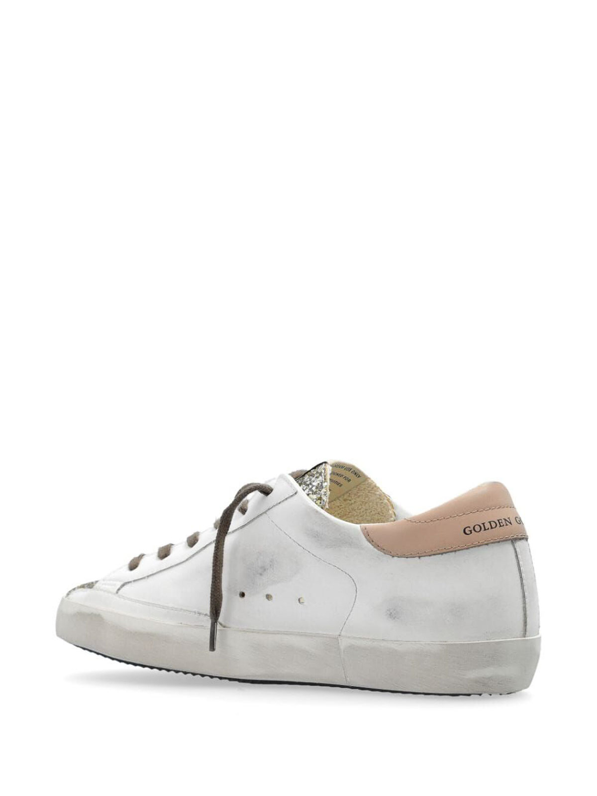 Shop Golden Goose Super Star Leather Sneakers In White