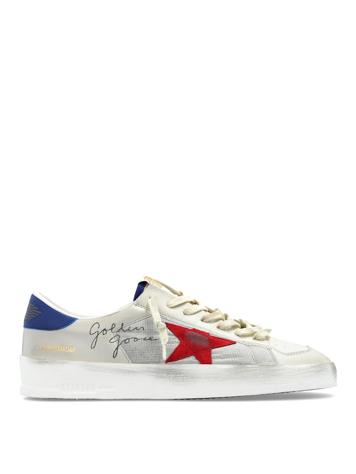 Shop Golden Goose Stardan Net Sneakers In White