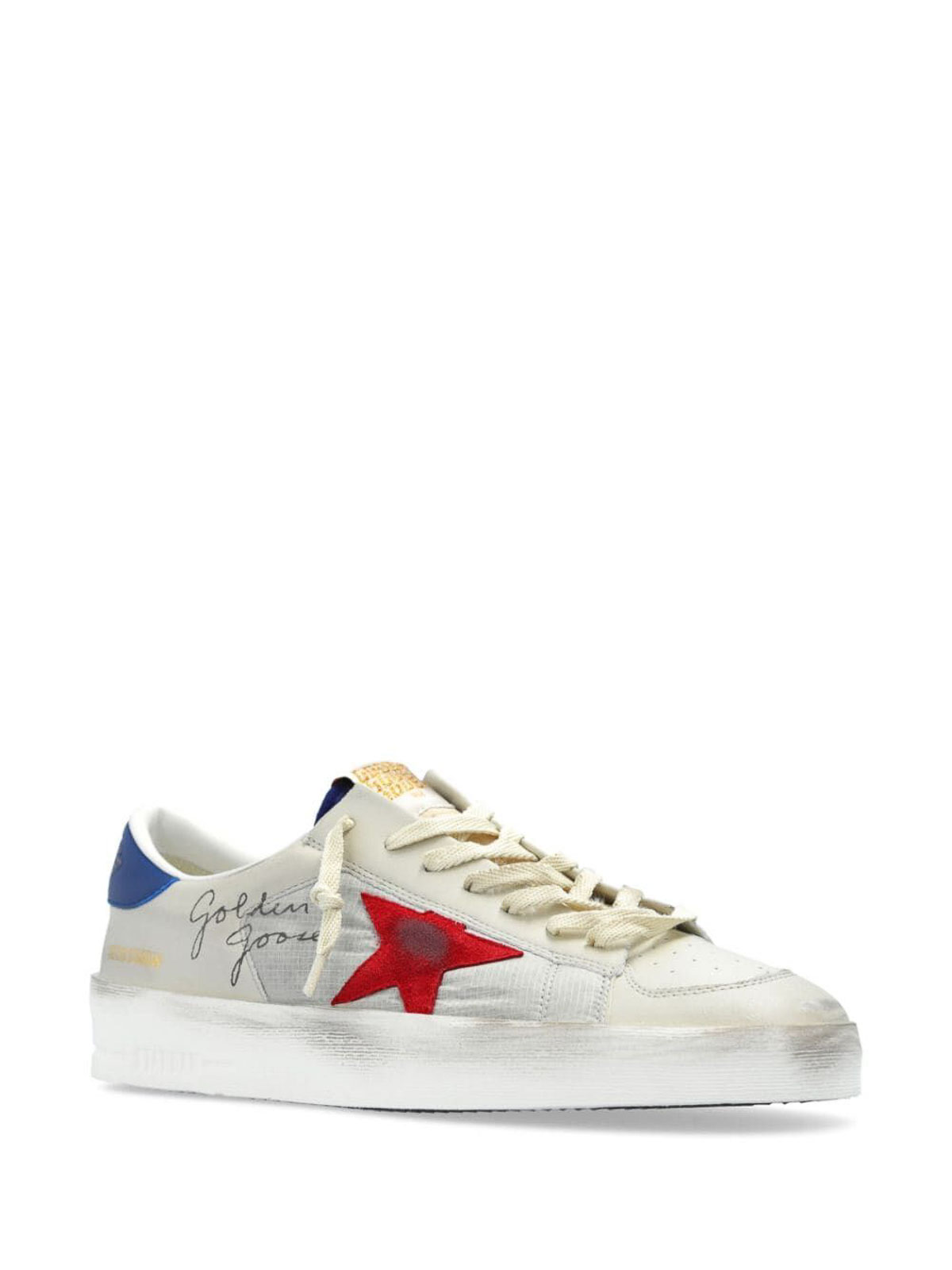 Shop Golden Goose Stardan Net Sneakers In White