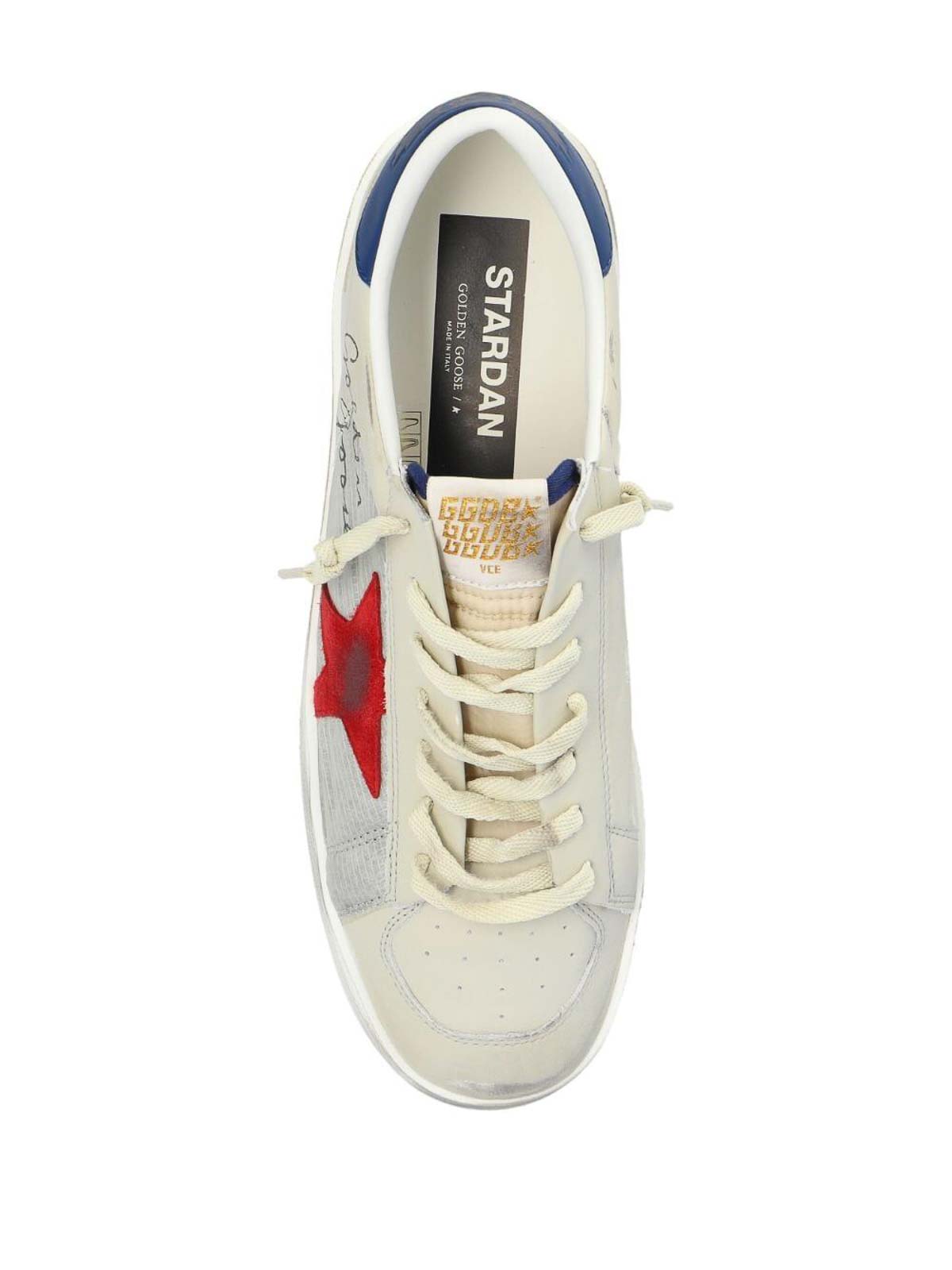 Shop Golden Goose Stardan Net Sneakers In White