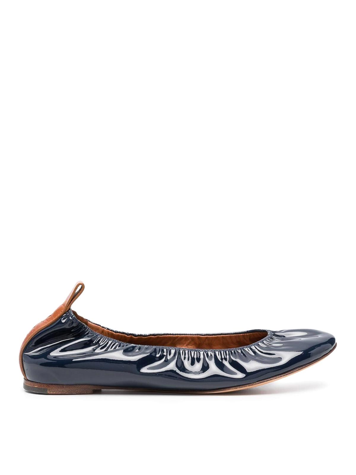 Shop Lanvin Leather Flats In Blue