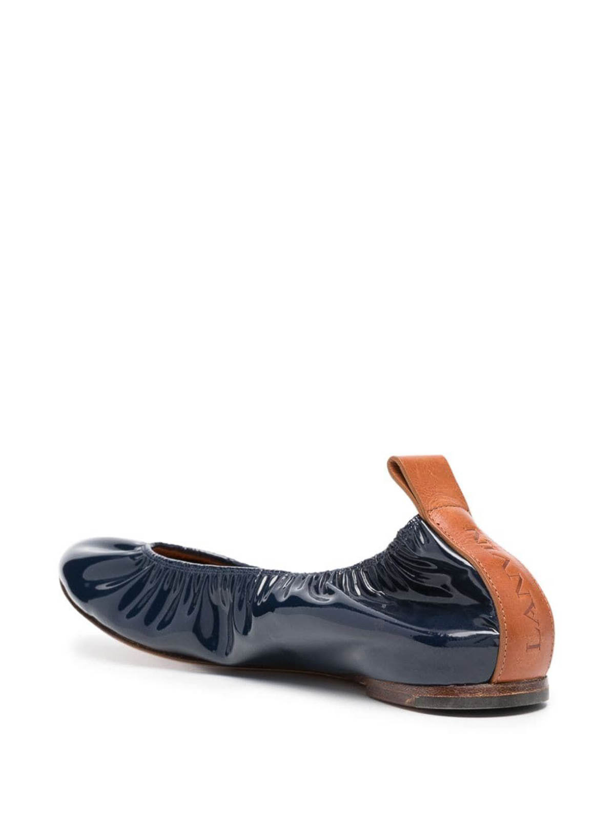 Shop Lanvin Leather Flats In Blue