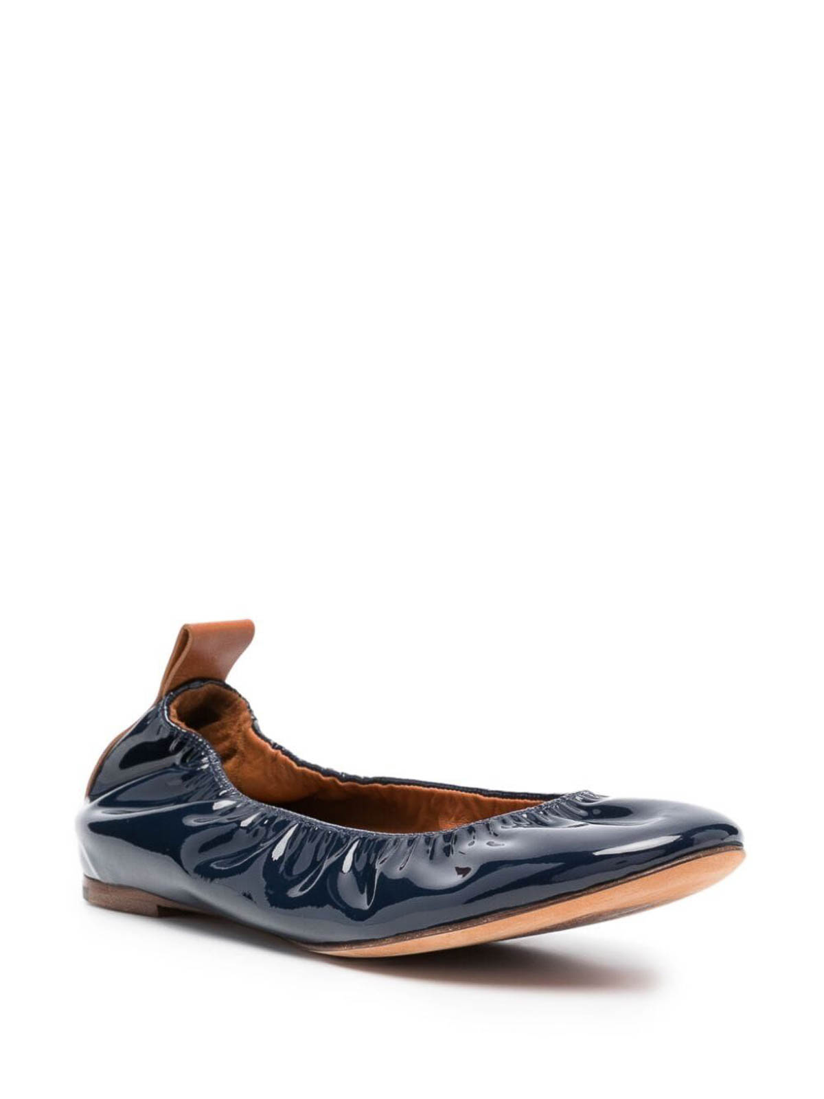 Shop Lanvin Leather Flats In Blue