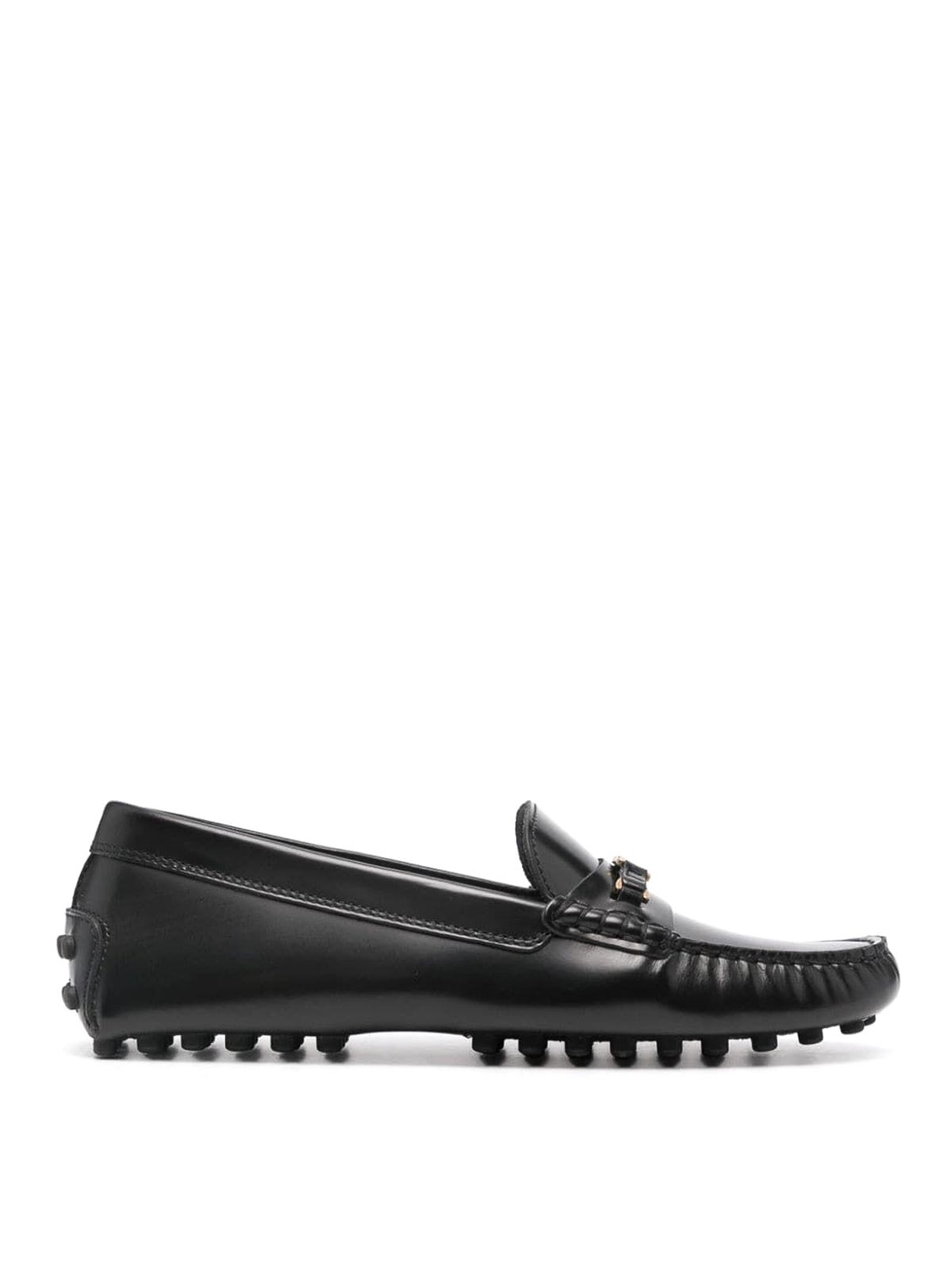 Shop Tod's Leather Loafers In Black