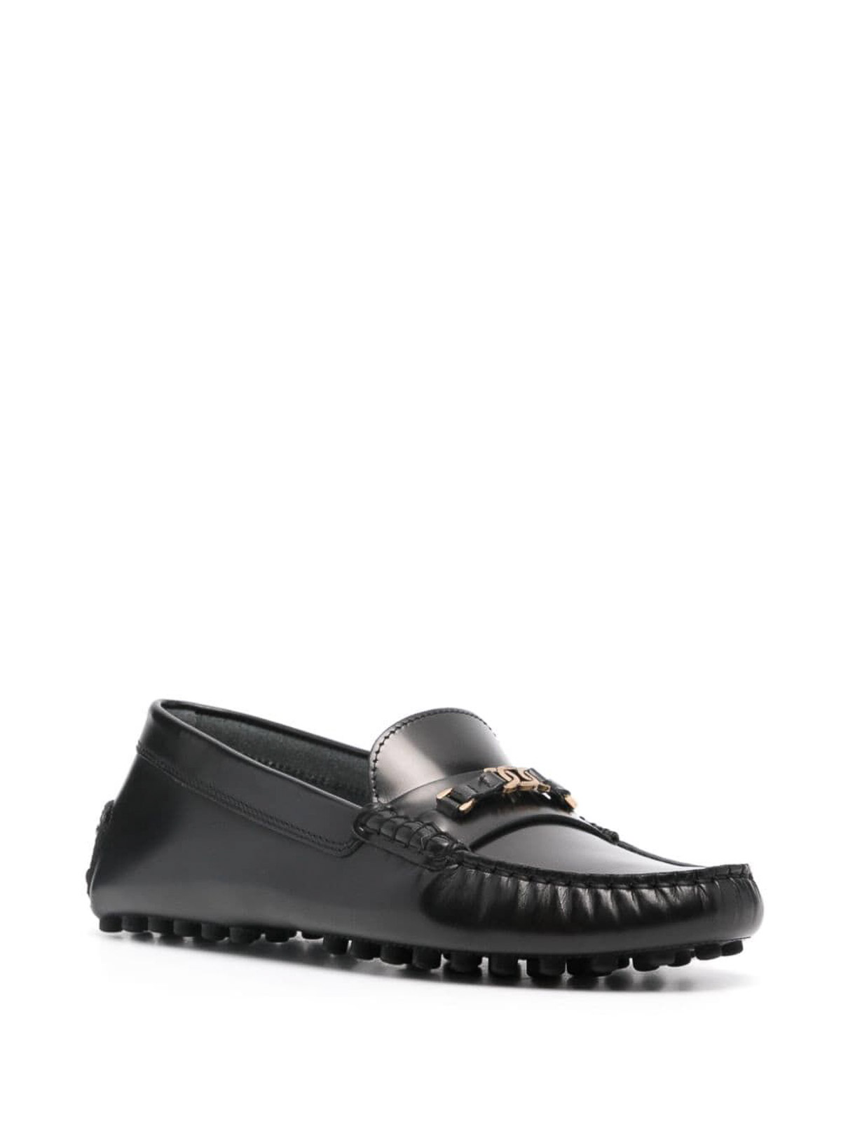 Shop Tod's Leather Loafers In Black