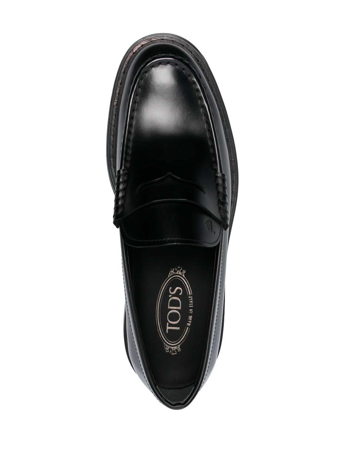 Shop Tod's Leather Loafers In Black