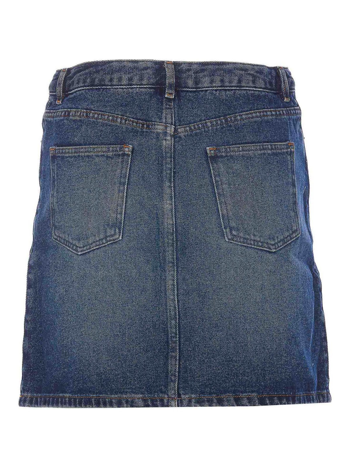 Shop Apc Jupe Standard Denim Skirt In Azul