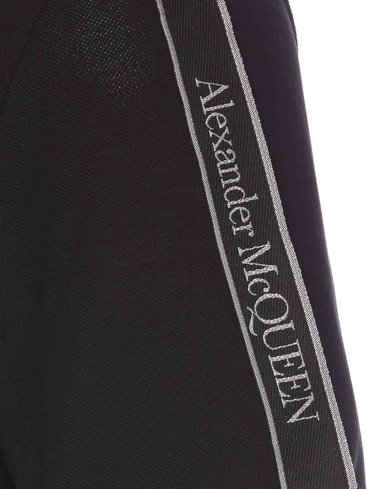 Shop Alexander Mcqueen Tape Polo Logo In Negro