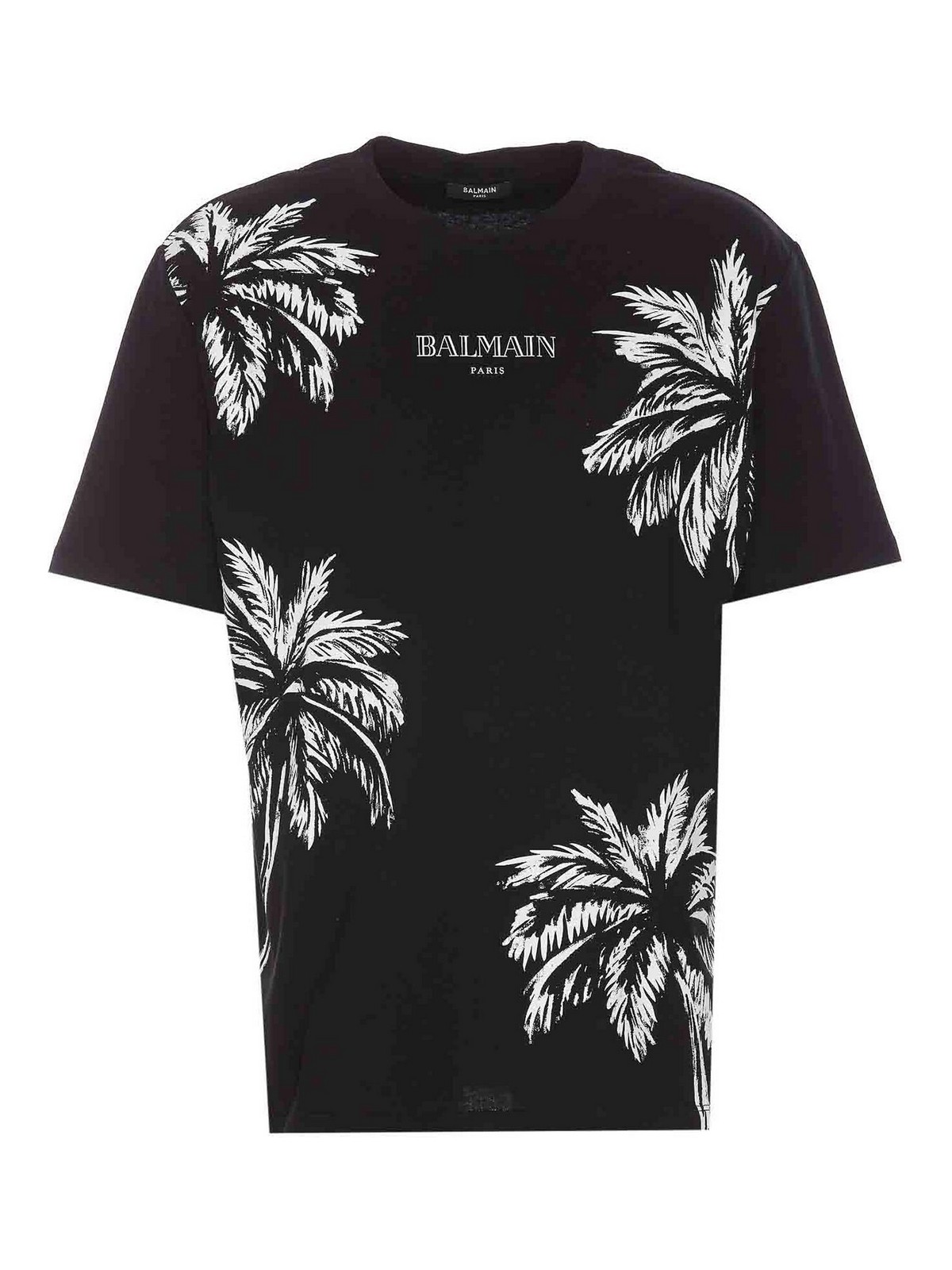 Balmain Palm Trees Vintage T-Shirt - Black - Men|EG000GD76EAB