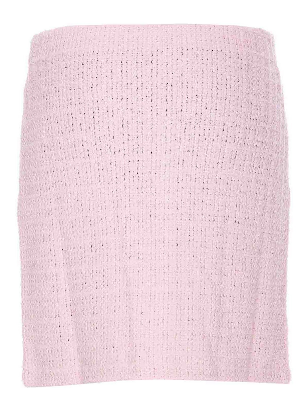 Shop Self-portrait Jewel Button Knitted Mini Skirt In Color Carne Y Neutral