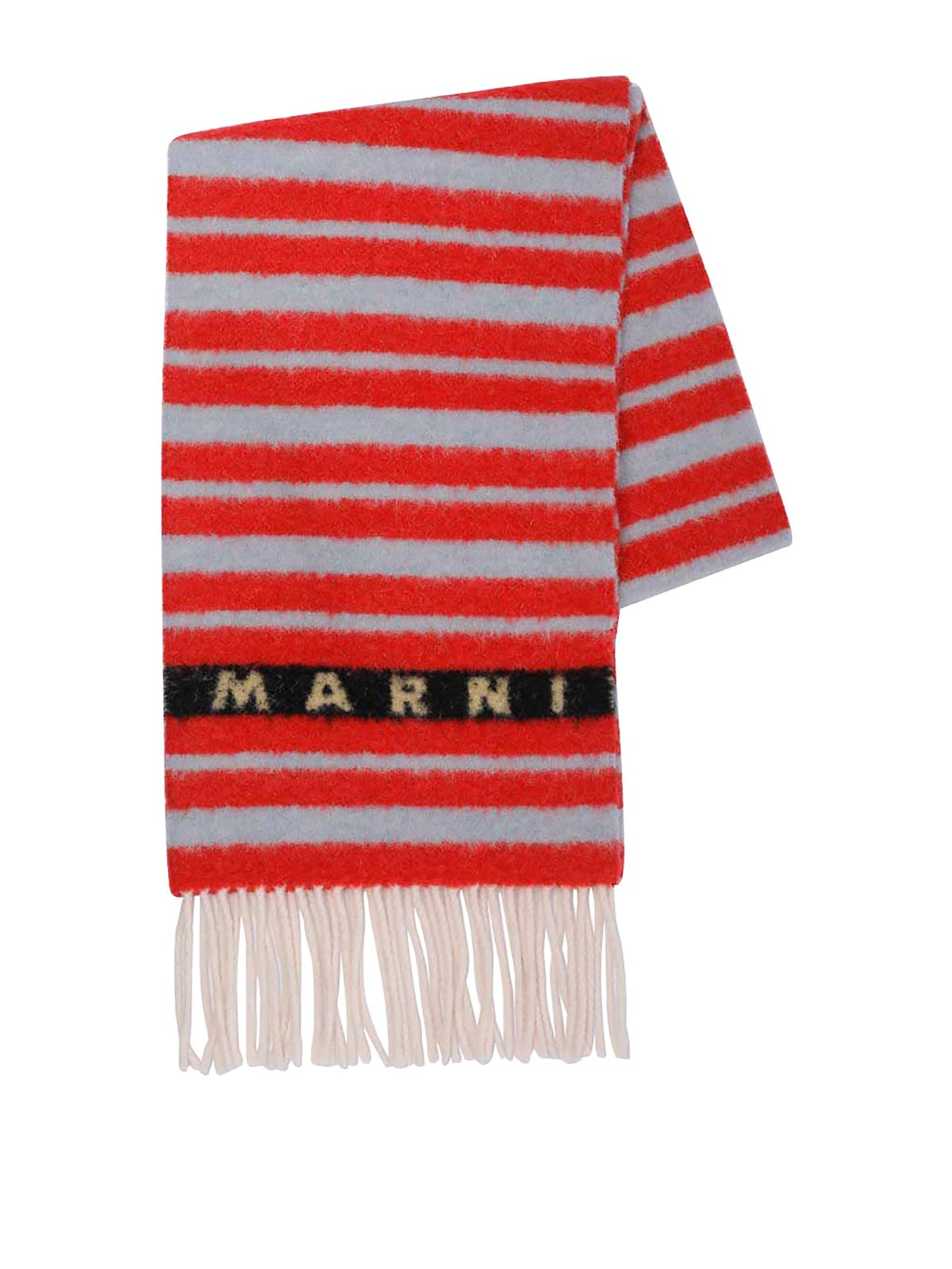 Shop Marni Logo Scarf In Red