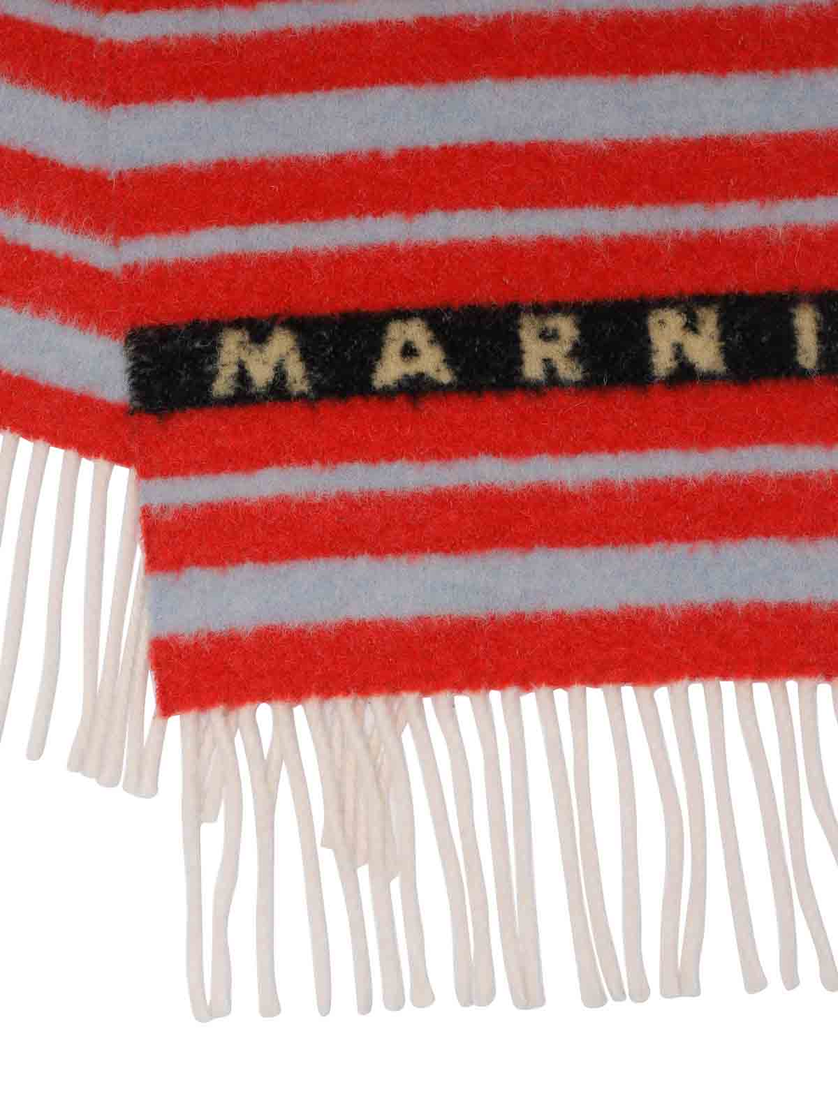 Shop Marni Logo Scarf In Red