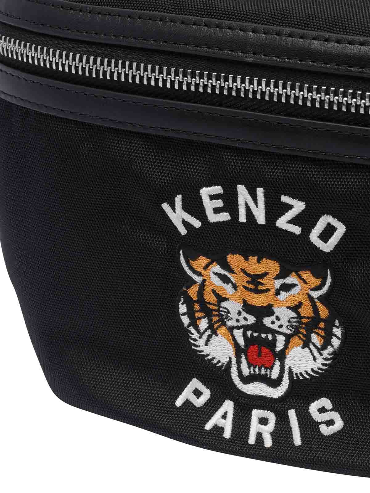 Shop Kenzo Varsity Belt Bag In Black