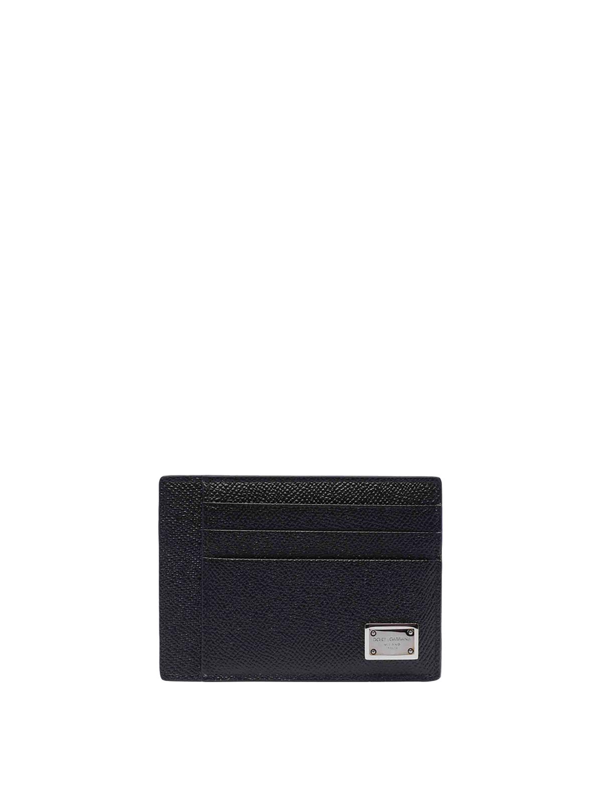 Shop Dolce & Gabbana Leather Cardholder Dauphine Print In Black