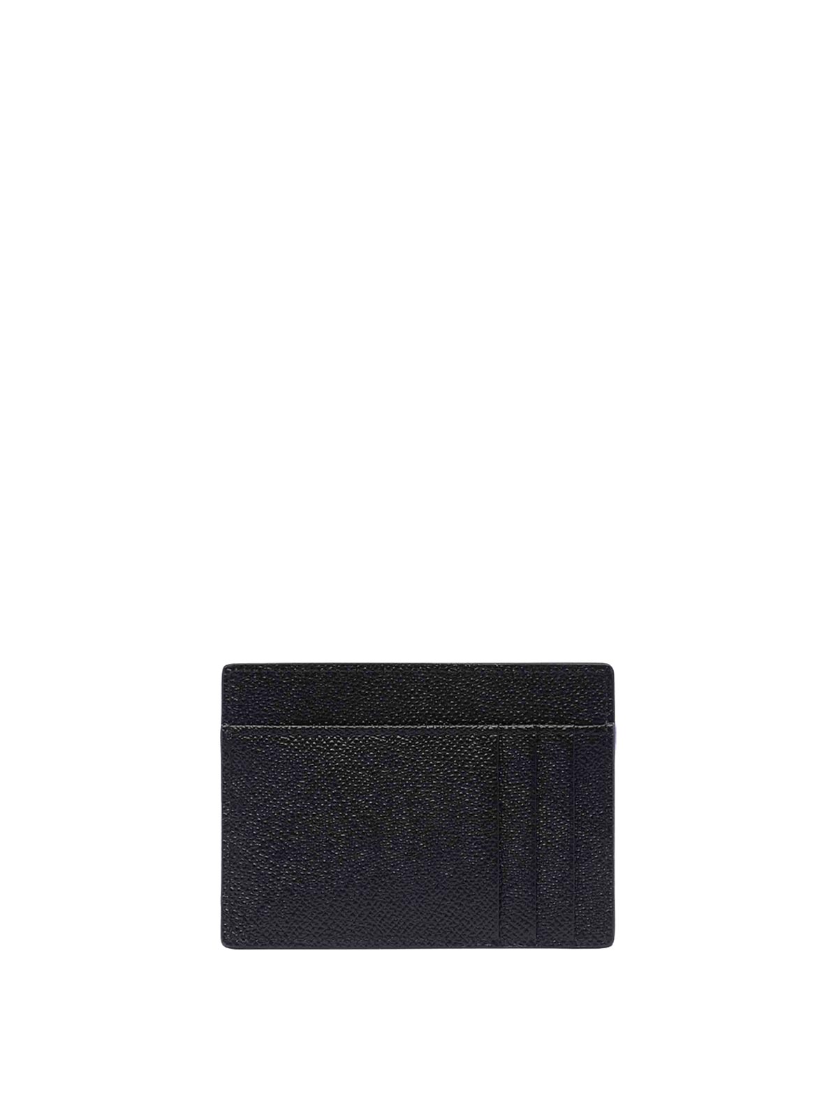 Shop Dolce & Gabbana Leather Cardholder Dauphine Print In Black