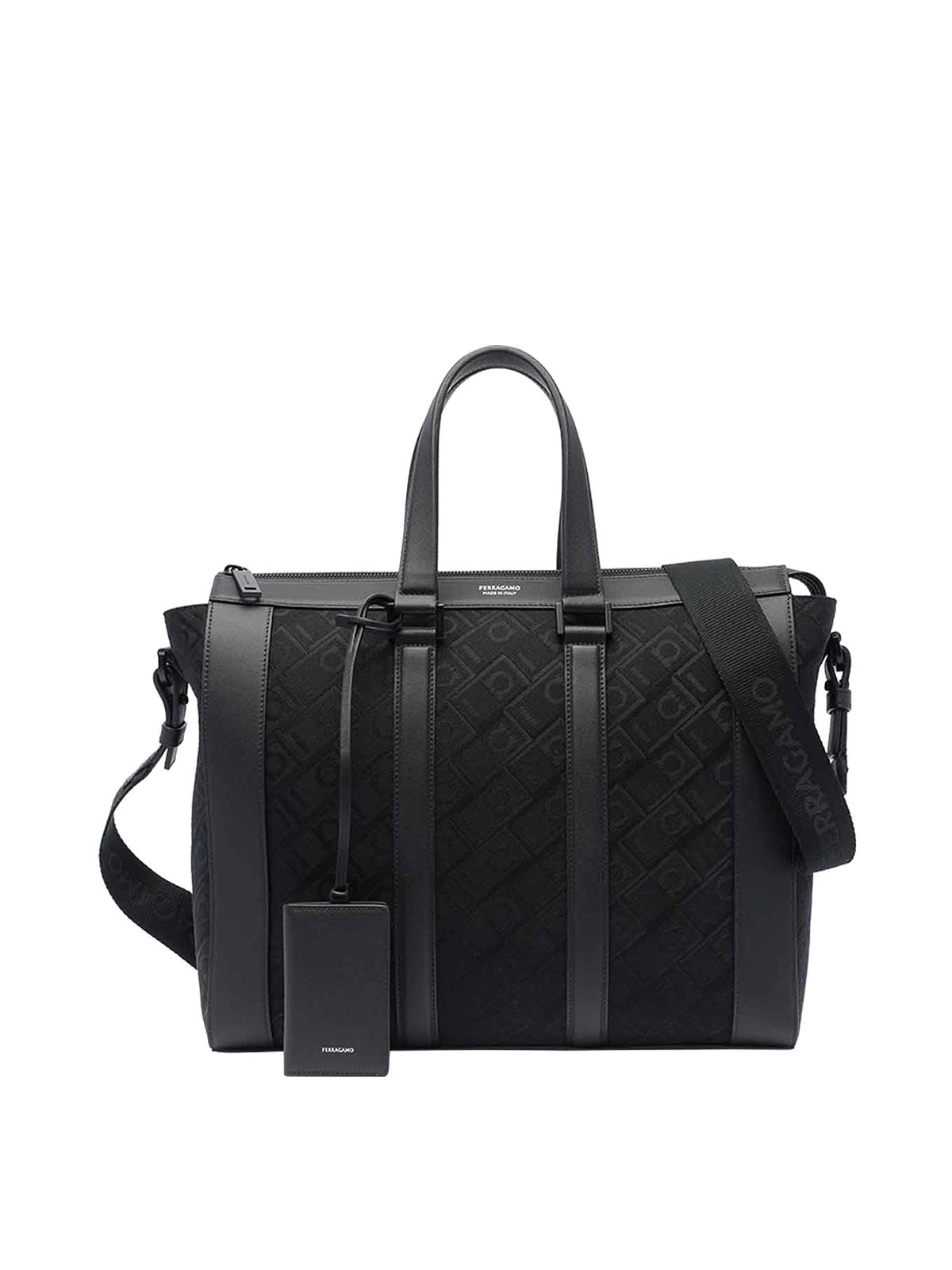 Shop Ferragamo Monogram Business Bag In Negro